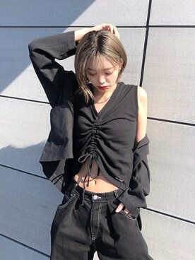 X-girlのテーラードジャケットを使った人気ファッション