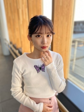 X-girl STAFFさん（レディース・156cm）の春コーディネート