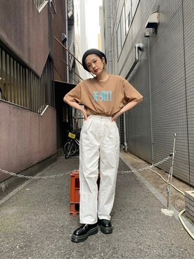 「タックイン」｜X-girl STAFFさん（レディース・162cm）の春コーディネート