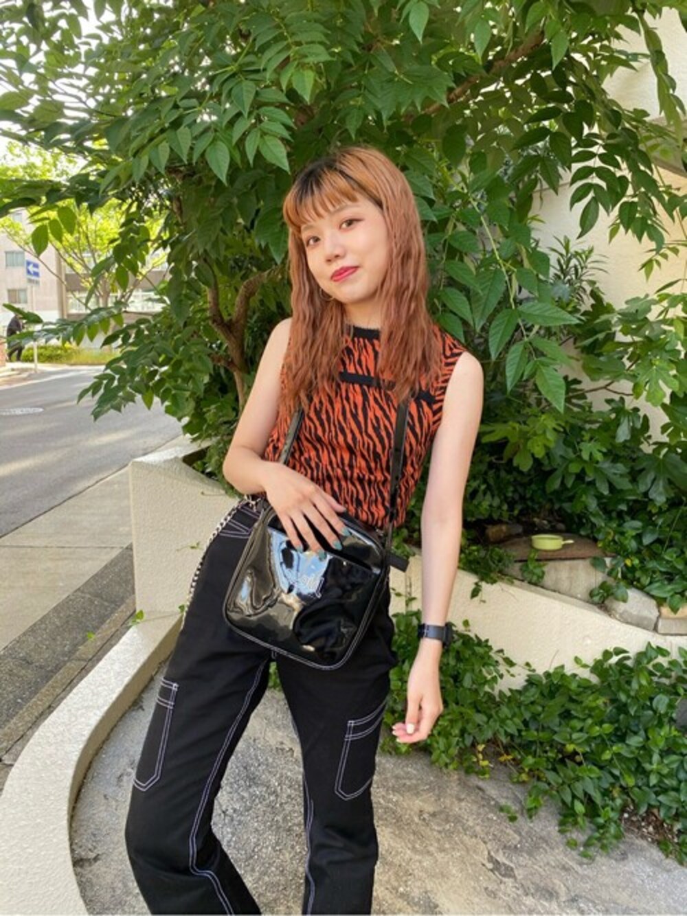 X-girl（エックスガール）の「ZEBRA JACQUARD TOP（タンクトップ
