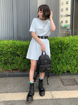 X-girl STAFFさん（レディース・157cm）の夏コーディネート