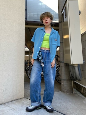 「アイテム（その他小物）」を使った、X-girl STAFFさん（レディース・158cm）の夏コーディネート