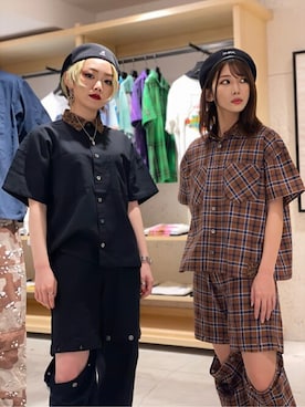 X-girl STAFFさん（レディース・156cm）の夏コーディネート