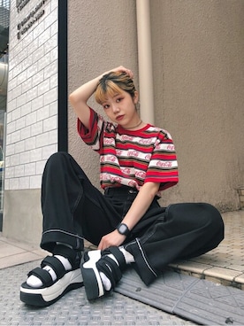 X-girl STAFFさん（レディース・154cm）の夏コーディネート