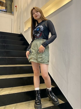 X-girl STAFFさん(レディース・152cm)の夏コーディネート