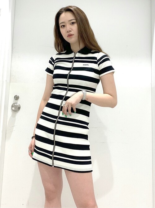 X-girl ワンピース 楽天市場】【SALE／50%OFF】STRIPED BUTTON DOWN DRESS ドレス X