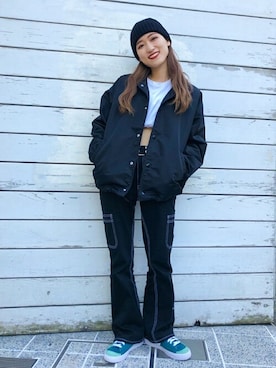 X-girl STAFFさん（レディース・158cm）の秋コーディネート