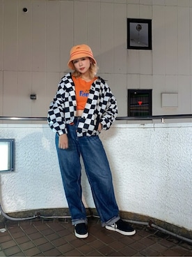 X-girl STAFFさん（レディース・155cm）の秋コーディネート