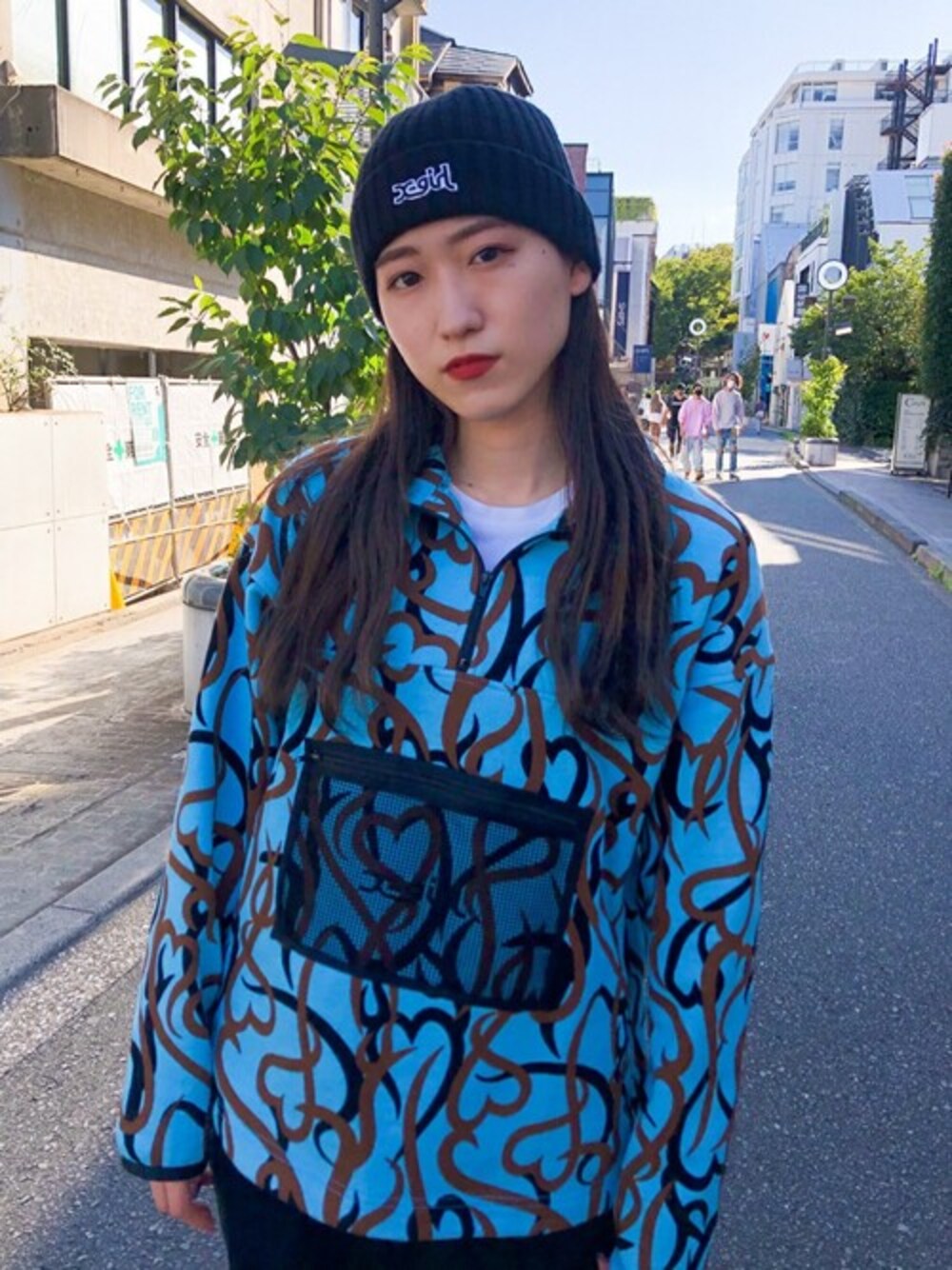 X-girl（エックスガール）の「MESH POCKET HALF ZIP SWEAT（スウェット