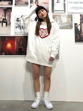 X-girl STAFFさん（レディース・158cm）の秋コーディネート