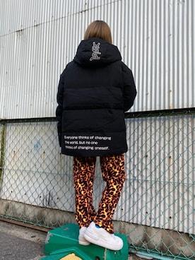 「アイテム（レッグウェア）」を使った、X-girl STAFFさん（レディース・145cm）の秋コーディネート