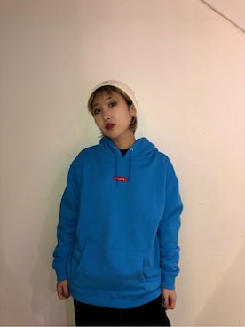 「X-girl（エックスガール）のWIDE TAPERED PANTS（その他パンツ）」を使った、X-girl STAFFさん（レディース・158cm）の冬コーディネート