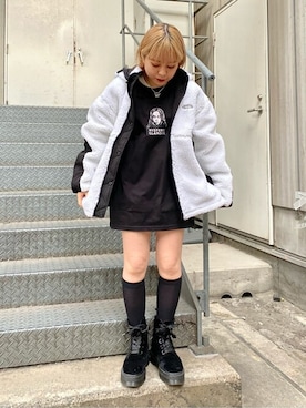 「アイテム（ジャケット/アウター）」を使った、X-girl STAFFさん（レディース・145cm）の冬コーディネート