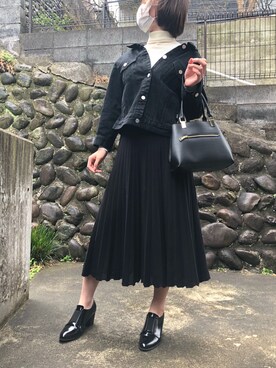 「Mila Owen」｜「アイテム（デニムジャケット）」を使った、まままさん（レディース・165cm）の春コーディネート
