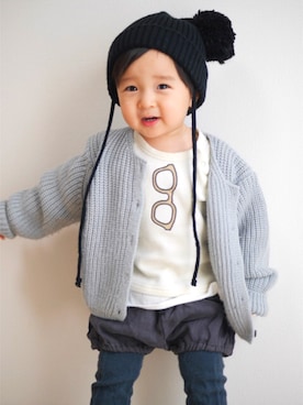 「1歳児」｜「アイテム（帽子）」を使った、ri_622さん（キッズ・80cm）の春コーディネート