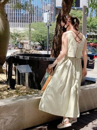 Ameri（アメリ）の「MEDI BACK OPEN COTTON DRESS（ワンピース）」 - WEAR