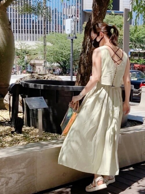 Ameri（アメリ）の「MEDI BACK OPEN COTTON DRESS（ワンピース）」 - WEAR