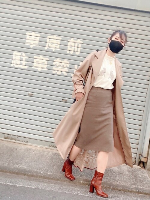 AMERI BACK CUTTING LACE COAT アメリ コート Ameri（アメリ）の「BACK LACE COAT（トレンチコート）」 - WEAR