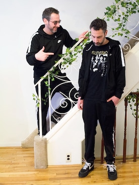 「OFF-WHITE」｜「アイテム（ナイロンジャケット）」を使った、Mason Kraneさん（メンズ・183cm）の冬コーディネート