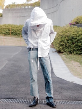 「DANKE SCHON（ダンケシェーン）のアイテム（パーカー）」を使った、MOTEASOさん（メンズ・180cm）の春コーディネート
