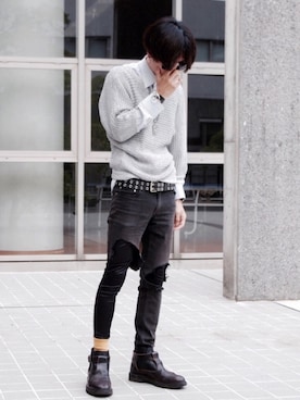 「666（シックスシックスシックス）のアイテム（パンツ）」を使った、MOTEASOさん（メンズ・180cm）の夏コーディネート