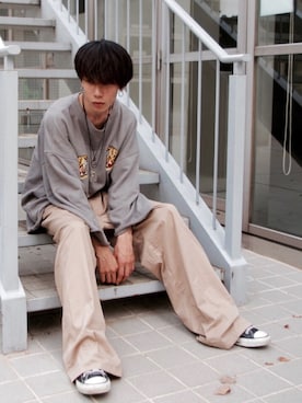「DANKE SCHON（ダンケシェーン）のアイテム（スウェット）」を使った、MOTEASOさん（メンズ・180cm）の夏コーディネート