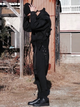 「unrelaxing（アンリラクシング）のアイテム（ニットキャップ/ビーニー）」を使った、MOTEASOさん（メンズ・180cm）の冬コーディネート