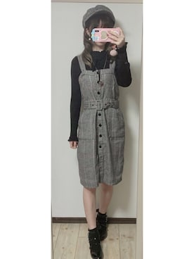「Honeys（ハニーズ）のアイテム（キャスケット）」を使った、cocoa0827さん（レディース・157cm）の秋コーディネート