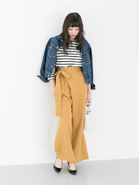 「URBAN RESEARCH ROSSO WOMEN（アーバンリサーチ　ロッソ）のアイテム（デニムジャケット）」を使った、kumonさん（レディース・163cm）の冬コーディネート