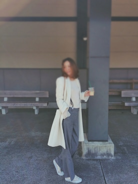 「スプリングSENSEOFPLACE」｜「アイテム（チェスターコート）」を使った、chicoさん（レディース・158cm）の春コーディネート