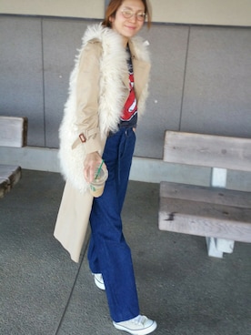 「rich-（リッチ）のアイテム（その他アウター）」を使った、chicoさん（レディース・158cm）の春コーディネート