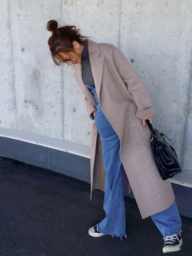 「EVRIS（エヴリス）のアイテム（オールインワン・サロペット）」を使った、chicoさん（レディース・158cm）の冬コーディネート
