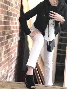 「ELLE（エル）のアイテム（ジャケット/アウター）」を使った、Leah Kalninsさん（レディース・175cm）の春コーディネート
