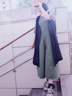 「rps（アールピーエス）のアイテム（サロペット/オーバーオール）」を使った、＊megu＊さん（レディース・163cm）の春コーディネート