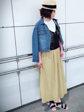 「rps（アールピーエス）のアイテム（サンダル）」を使った、＊megu＊さん（レディース・163cm）の夏コーディネート