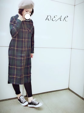 「rps（アールピーエス）のアイテム（帽子）」を使った、＊megu＊さん（レディース・163cm）の秋コーディネート