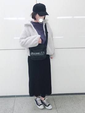 「rps（アールピーエス）のアイテム（ブルゾン）」を使った、＊megu＊さん（レディース・163cm）の冬コーディネート