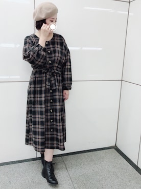 「rps（アールピーエス）のアイテム（ブーツ）」を使った、＊megu＊さん（レディース・163cm）の冬コーディネート