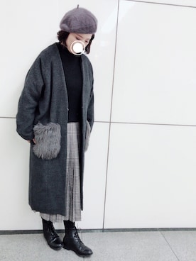 「rps（アールピーエス）のアイテム（その他アウター）」を使った、＊megu＊さん（レディース・163cm）の冬コーディネート