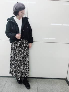 「rps（アールピーエス）のアイテム（帽子）」を使った、＊megu＊さん（レディース・163cm）の冬コーディネート