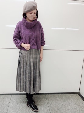 「rps（アールピーエス）のアイテム（帽子）」を使った、＊megu＊さん（レディース・163cm）の冬コーディネート