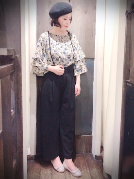 「袖フリル」｜「アイテム（サロペット/オーバーオール）」を使った、＊megu＊さん（レディース・163cm）の春コーディネート