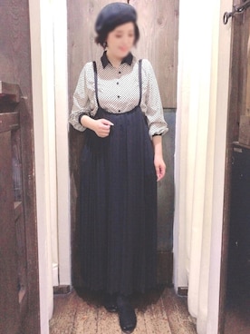 「rps（アールピーエス）のアイテム（ジャンパースカート）」を使った、＊megu＊さん（レディース・163cm）の秋コーディネート