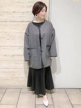 「rps（アールピーエス）のアイテム（ノーカラージャケット）」を使った、＊megu＊さん（レディース・163cm）の秋コーディネート
