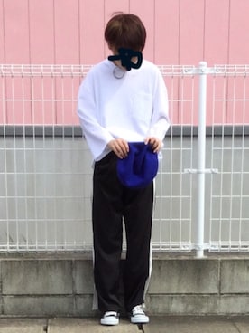 「古着のアイテム（ハンチング/ベレー帽、ブルー系）」を使った、yukiさんの冬コーディネート