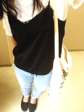 「MOUSSY（マウジー）のMV JW Tapered（デニムパンツ）」を使った、Ⓜ︎さん（レディース・158cm）の夏コーディネート