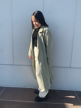 「ITEMS URBANRESEARCH（アイテムズ アーバンリサーチ）のアイテム（トレンチコート）」を使った、伊藤さん（レディース・153cm）の春コーディネート