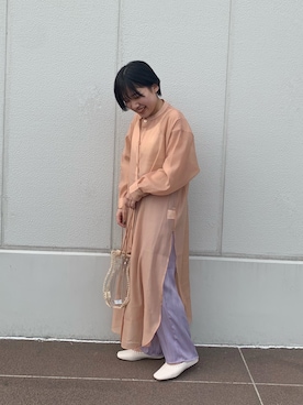 「シャーベットカラー」｜「アイテム（ワンピース/ドレス）」を使った、伊藤さん（レディース・153cm）の春コーディネート