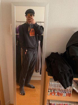 「GU（ジーユー）のアイテム（バンダナ/スカーフ、イエロー系）」を使った、まつ@相互さん（メンズ・173cm）の春コーディネート