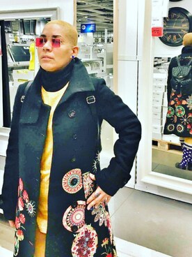 「Desigual（デシグアル）のアイテム（チェスターコート）」を使った、BJoyce🌴🎧🌴さん（レディース・157cm）の春コーディネート